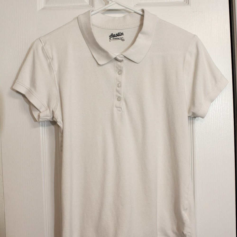 Girls - Large White Polo - Gently Used